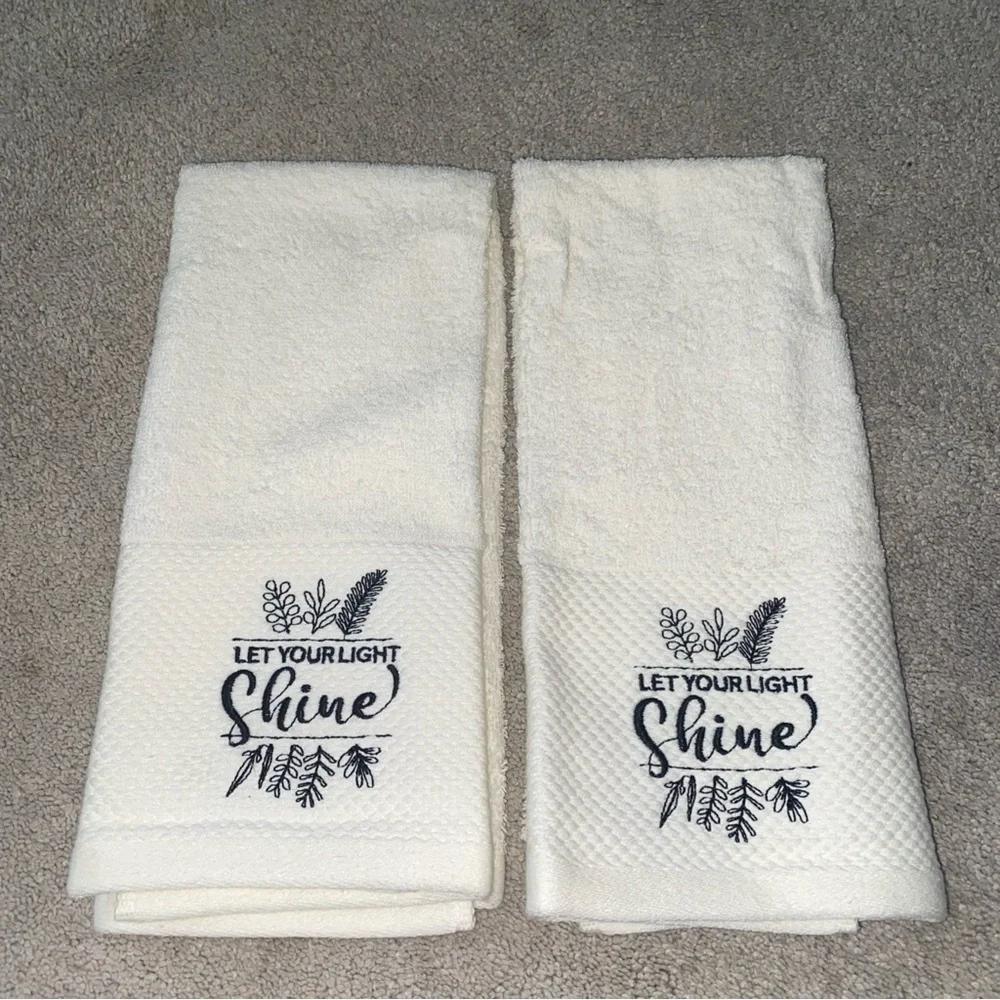 Kassa Decor Cotton “Let Your Light Shine” Religious Dish Kitchen‎ Towel Set Of 2